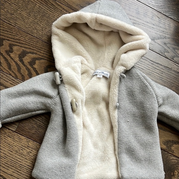 Tartine et Chocolat Plush Baby Jacket sweater knit gray 18 months baby unisex - Picture 3 of 16